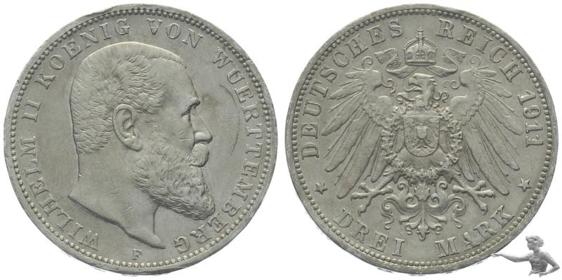 Württemberg 3 Mark 1911
